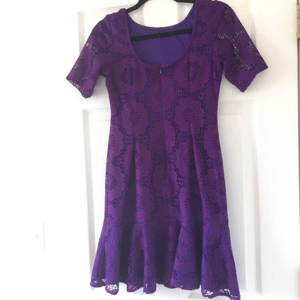 Violet Crochet Flounce Dress - Picture 8 of 8